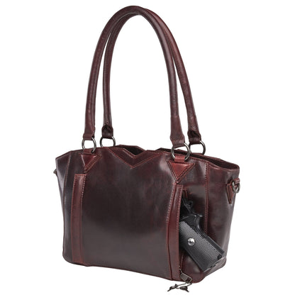 Concealed Carry Aubrey Leather Satchel by Lady Conceal - Angler's Pro Tackle & Outdoors