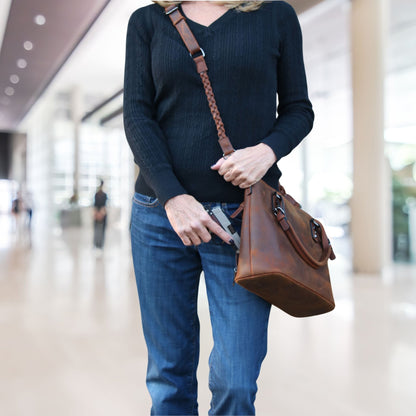 Concealed Carry Bailey Leather Satchel by Lady Conceal - Angler's Pro Tackle & Outdoors