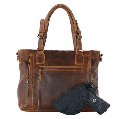 Concealed Carry Bailey Leather Satchel by Lady Conceal - Angler's Pro Tackle & Outdoors