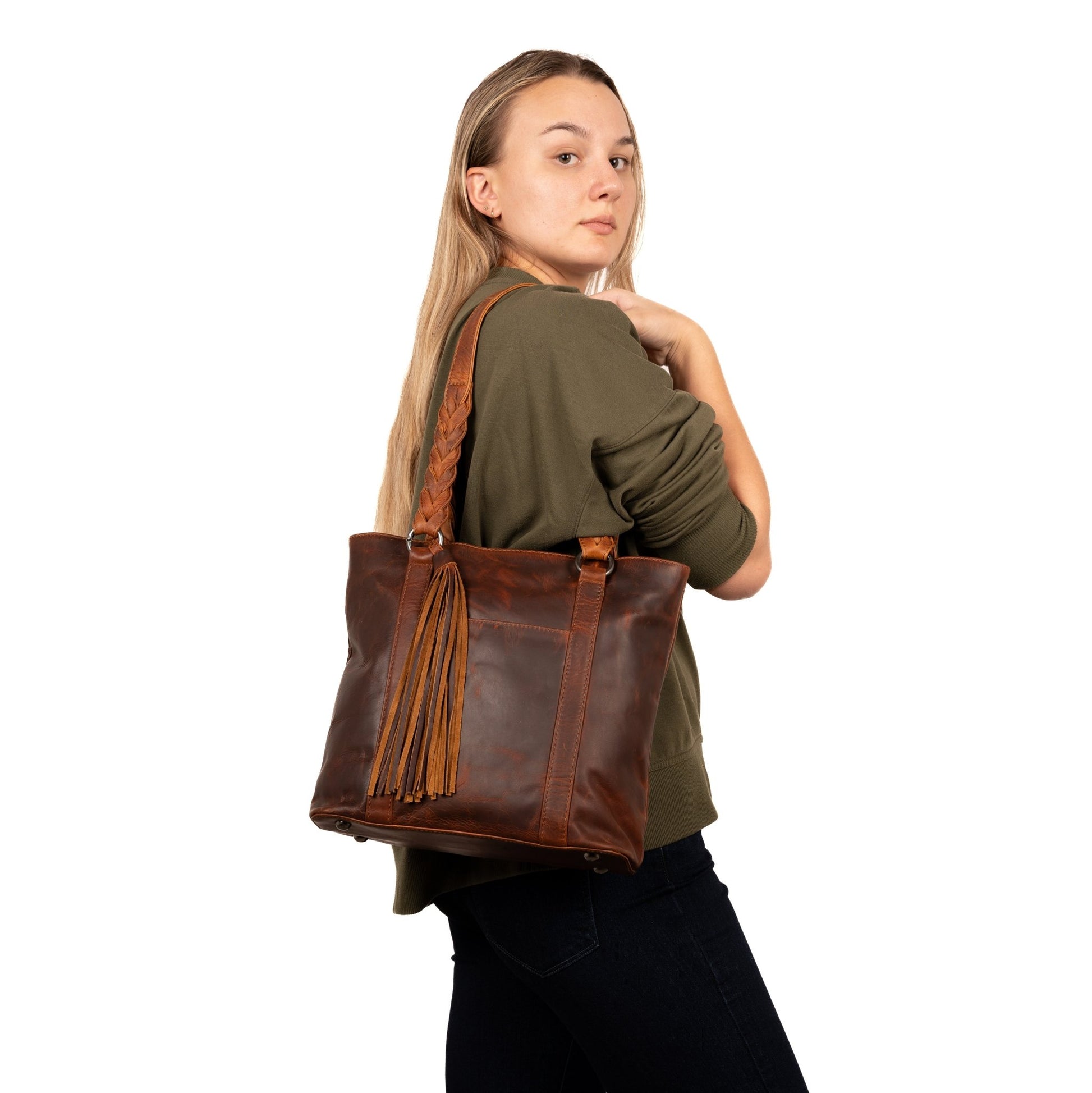 Concealed Carry Bella Leather Tote by Lady Conceal - Angler's Pro Tackle & Outdoors