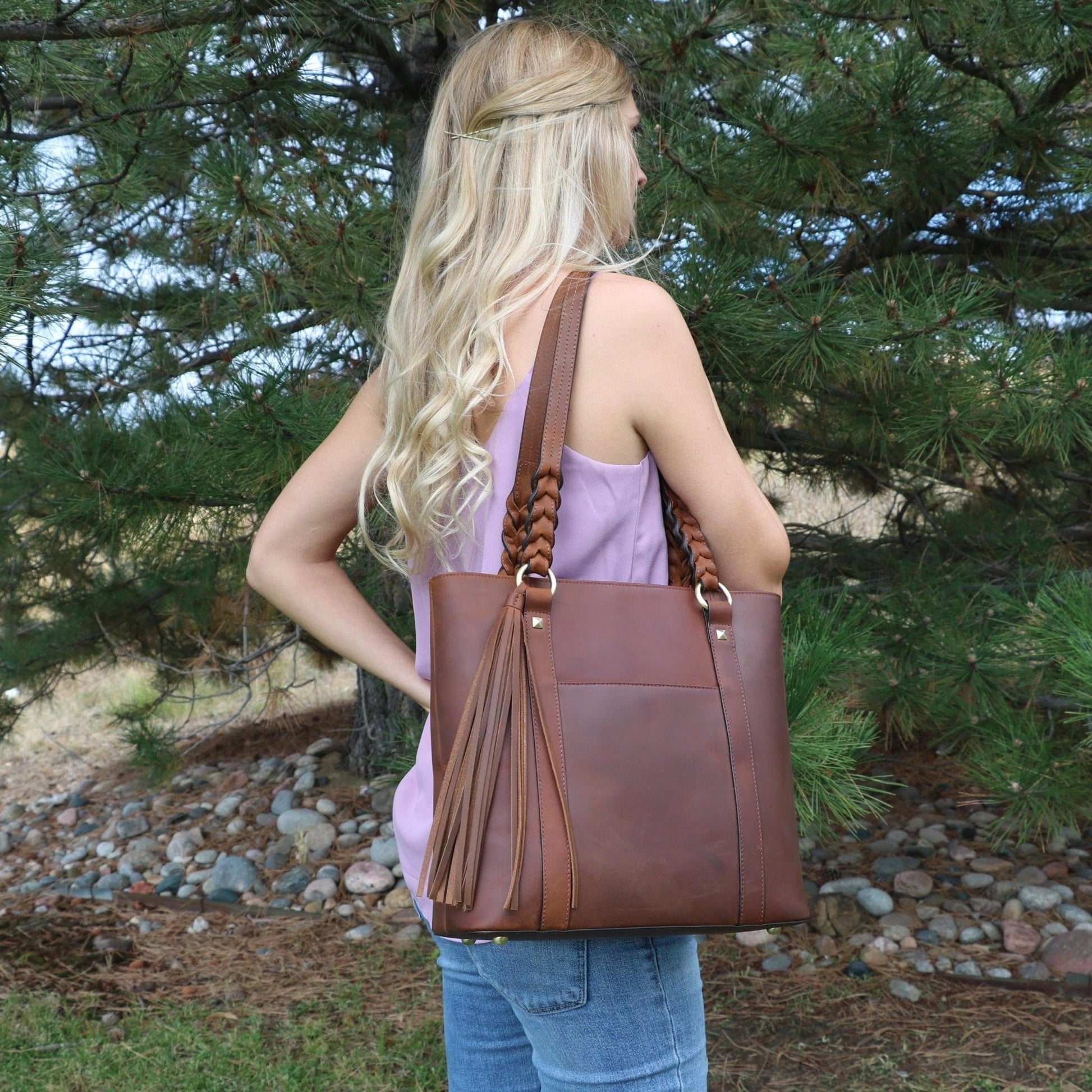 Concealed Carry Bella Leather Tote by Lady Conceal - Angler's Pro Tackle & Outdoors