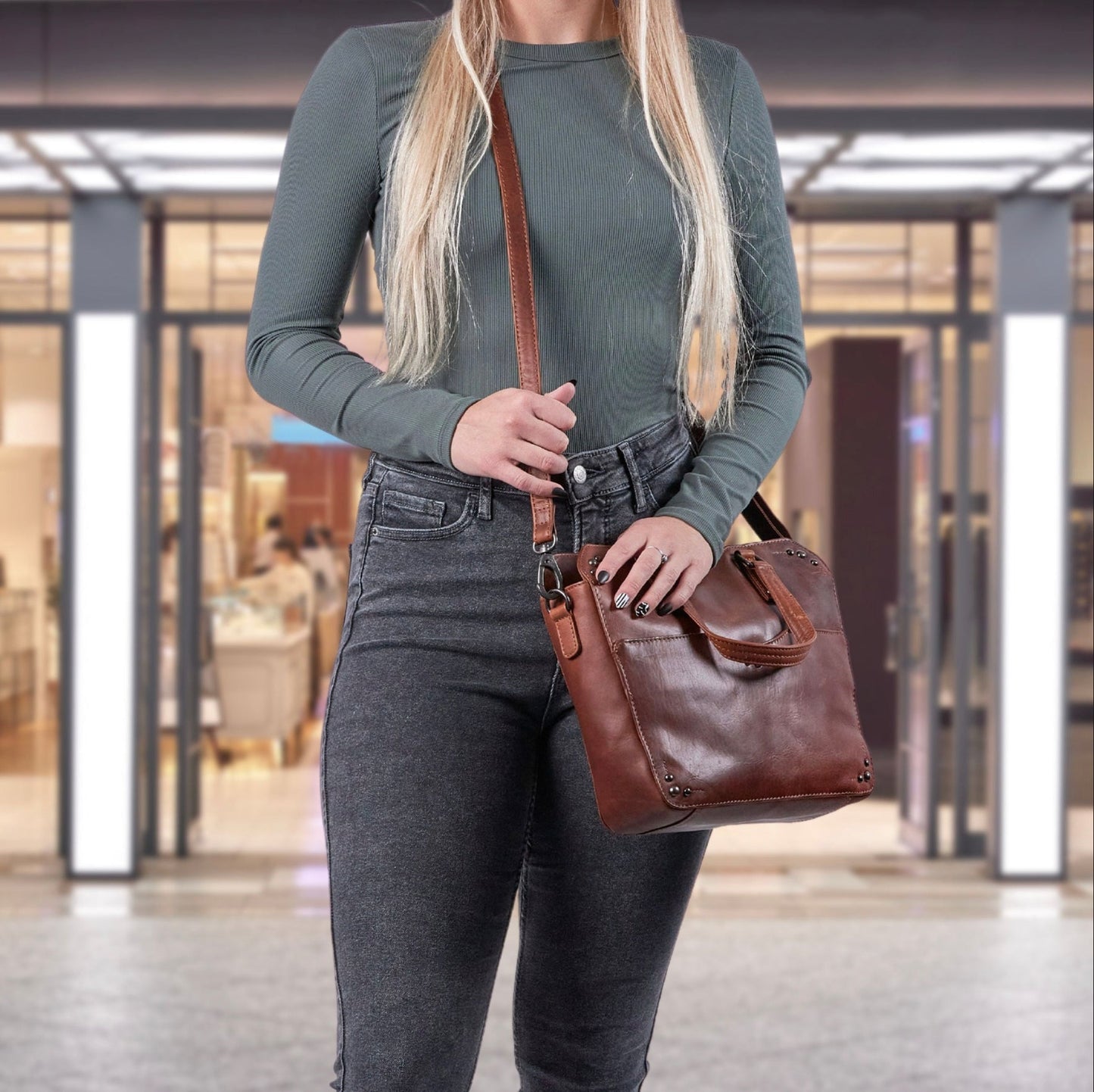 Concealed Carry Bethany Leather Satchel by Lady Conceal - Angler's Pro Tackle & Outdoors