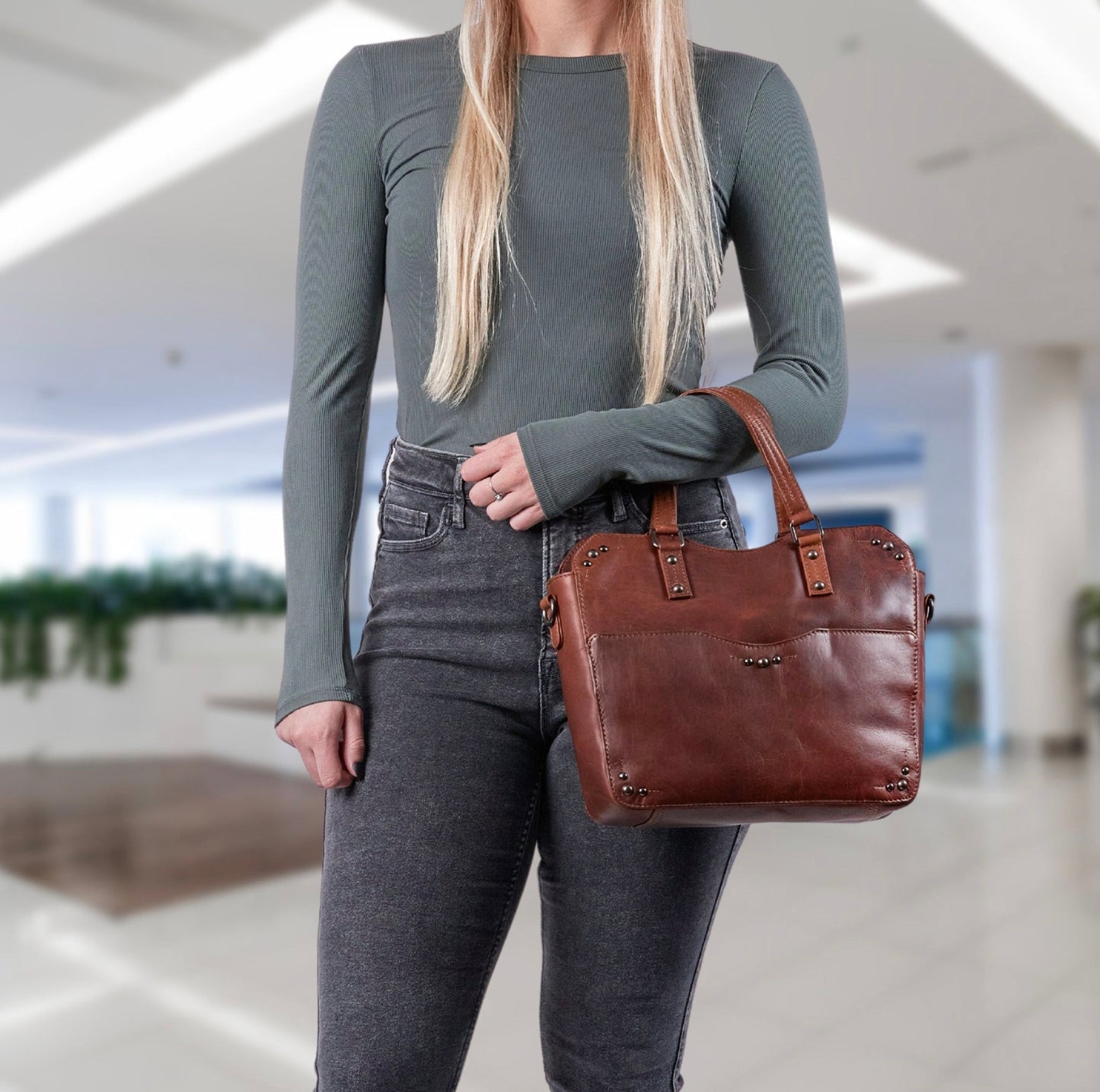 Concealed Carry Bethany Leather Satchel by Lady Conceal - Angler's Pro Tackle & Outdoors