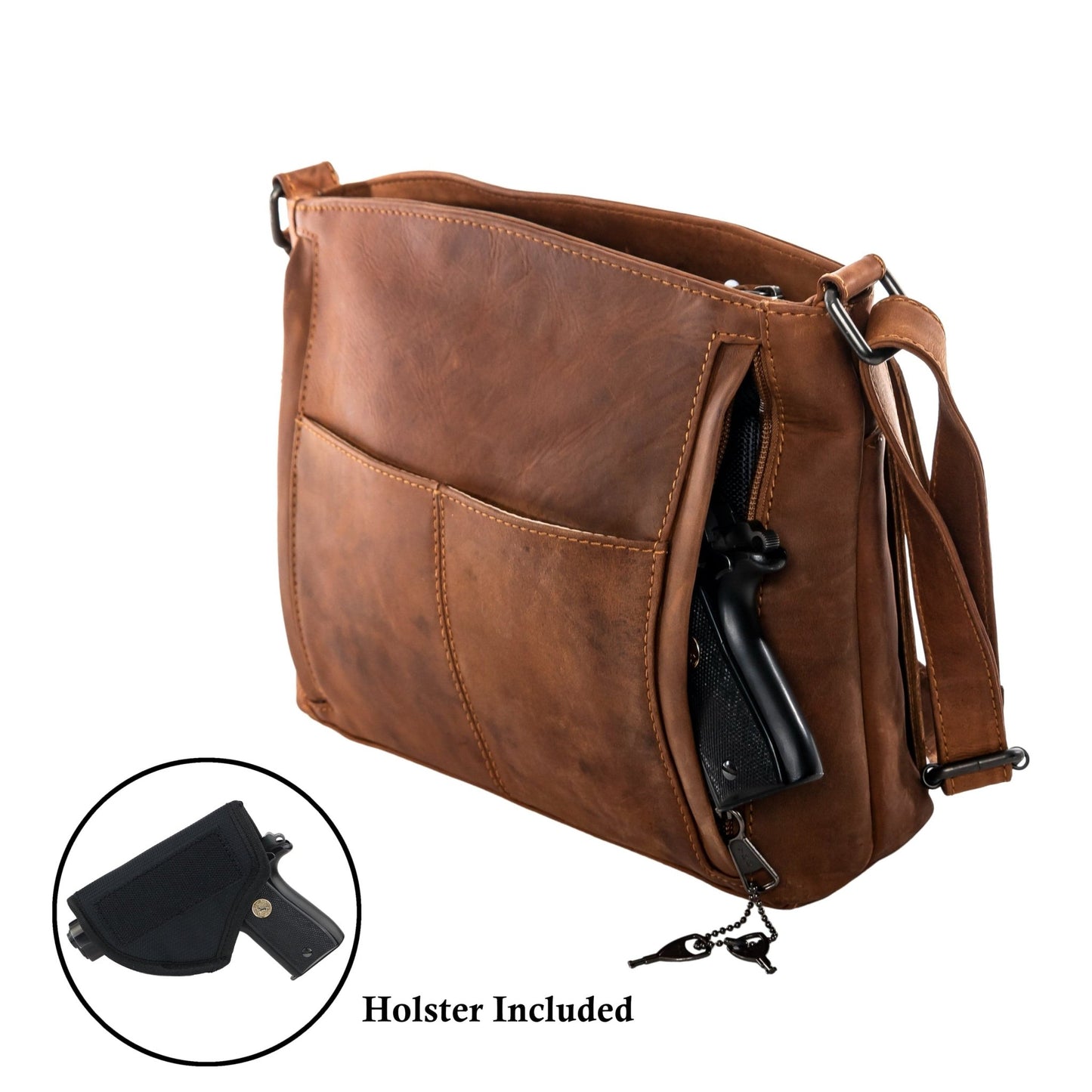 Concealed Carry Brynn Leather Crossbody by Lady Conceal - Angler's Pro Tackle & Outdoors