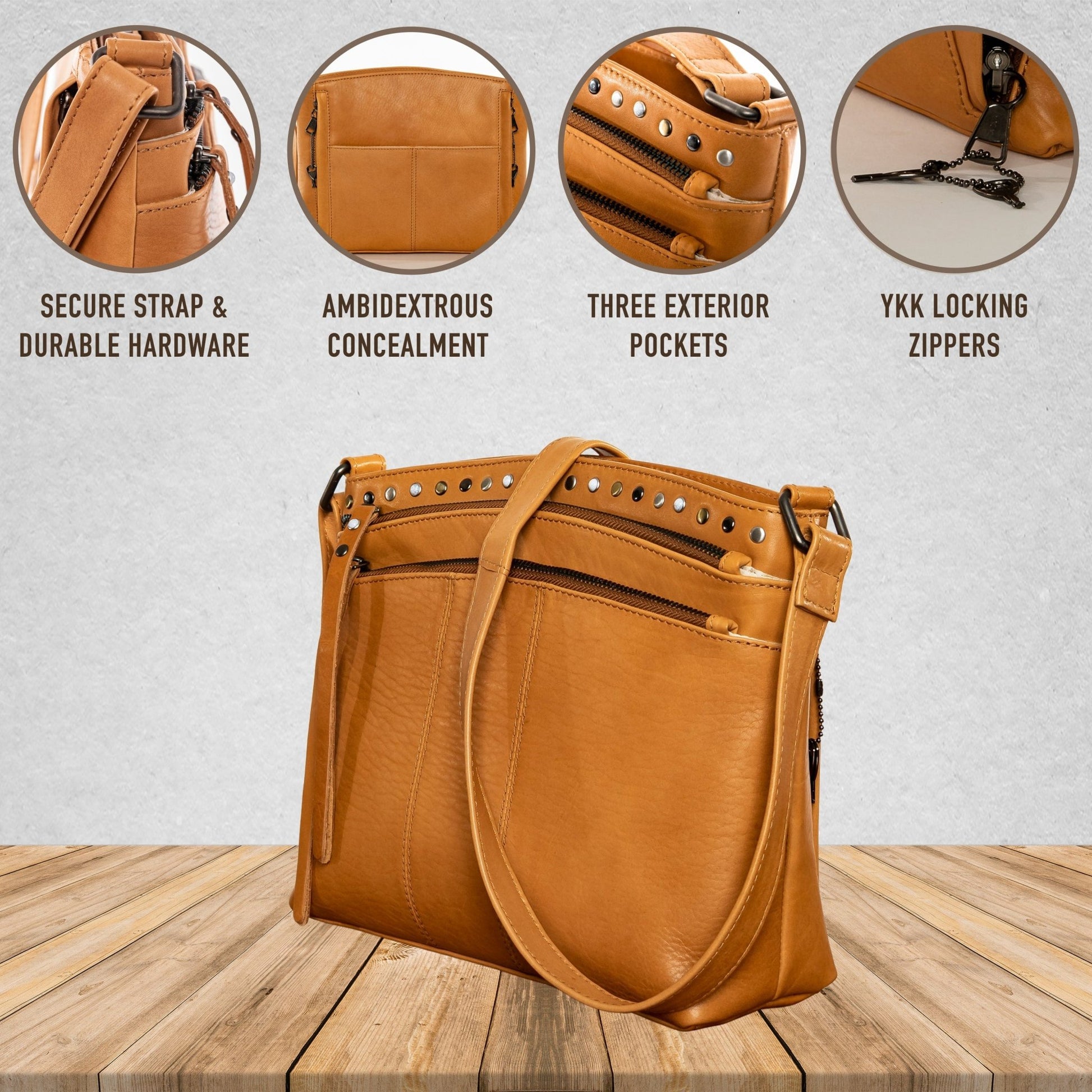 Concealed Carry Brynn Leather Crossbody by Lady Conceal - Angler's Pro Tackle & Outdoors