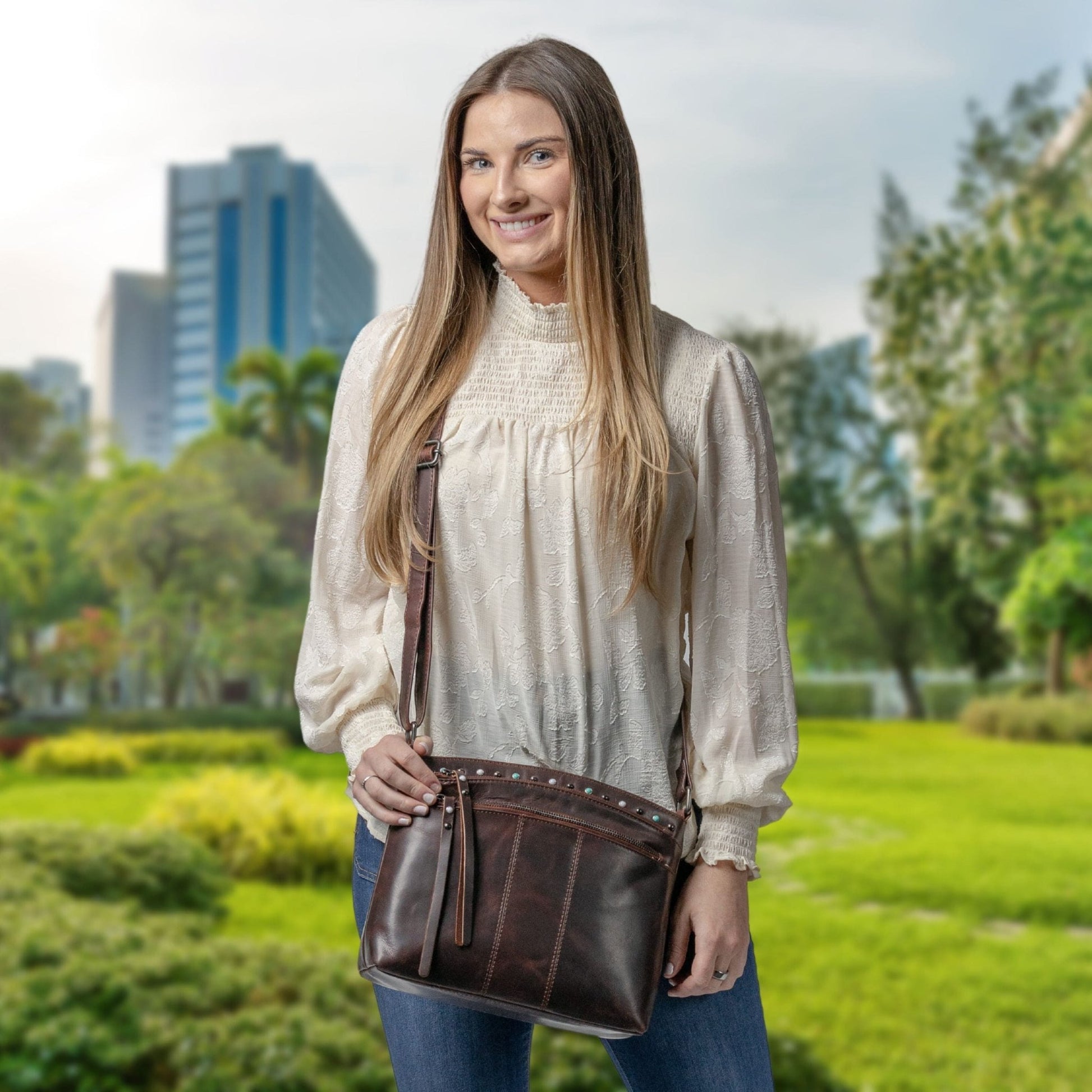 Concealed Carry Brynn Leather Crossbody by Lady Conceal - Angler's Pro Tackle & Outdoors