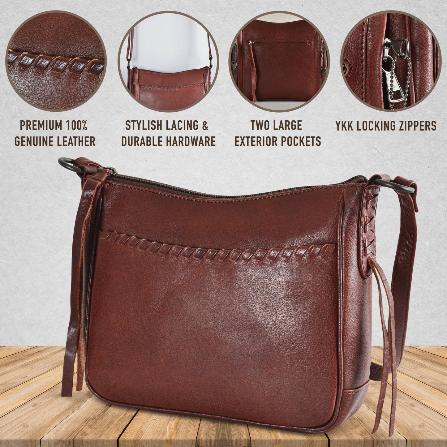 Concealed Carry Callie Leather Crossbody by Lady Conceal - Angler's Pro Tackle & Outdoors