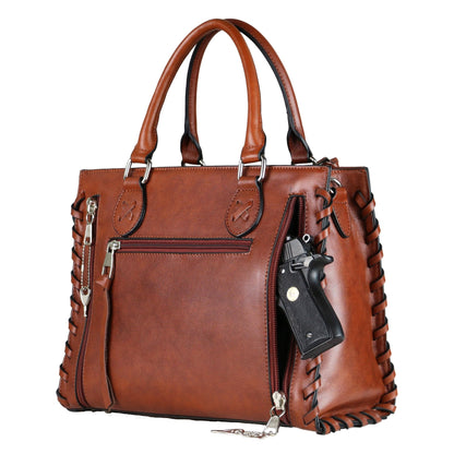 Concealed Carry Emma Leather Satchel by Lady Conceal - Angler's Pro Tackle & Outdoors