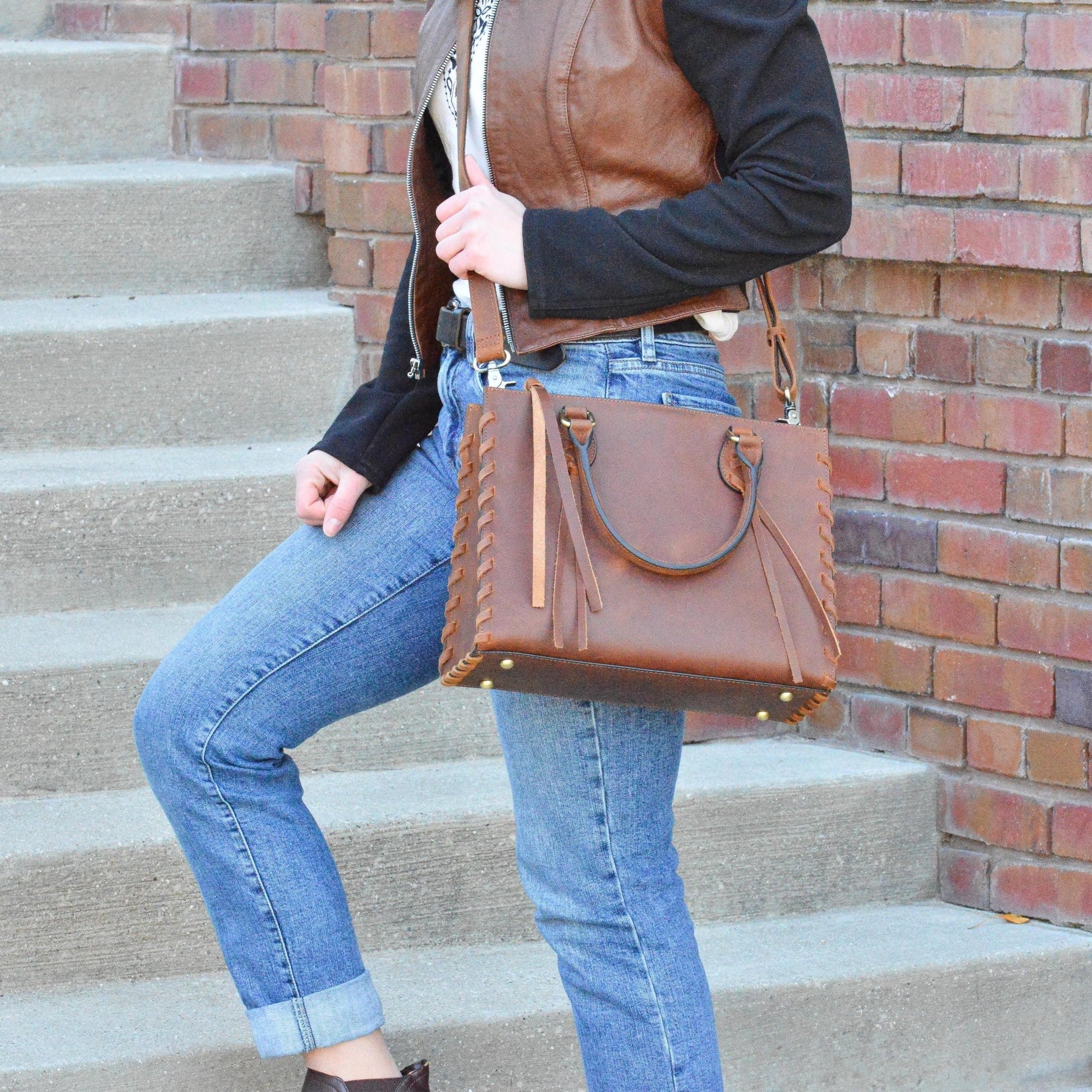 Concealed Carry Emma Leather Satchel by Lady Conceal - Angler's Pro Tackle & Outdoors