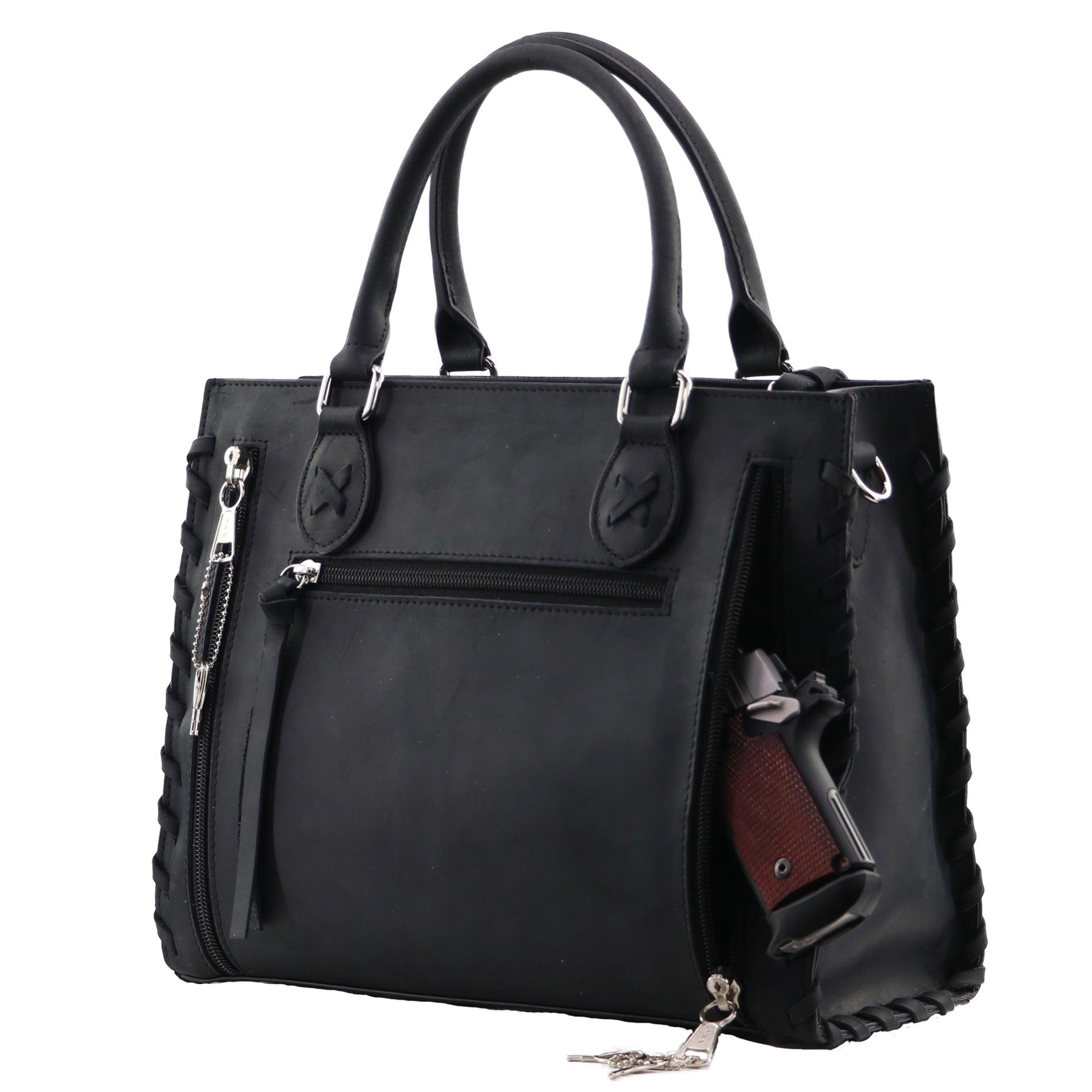 Concealed Carry Emma Leather Satchel by Lady Conceal - Angler's Pro Tackle & Outdoors