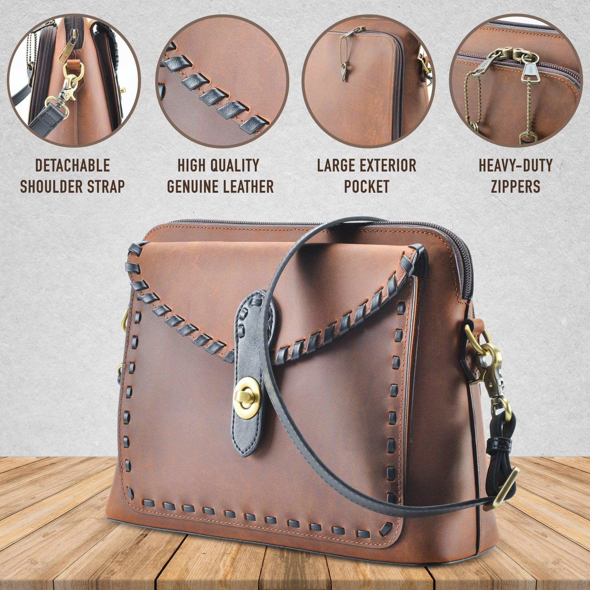 Concealed Carry Evelyn Leather Crossbody by Lady Conceal - Angler's Pro Tackle & Outdoors