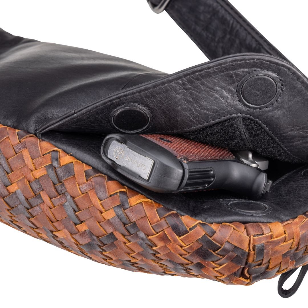 Concealed Carry Haisley Woven Magnetic Leather Sling by Lady Conceal - Angler's Pro Tackle & Outdoors