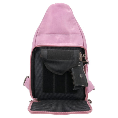 Concealed Carry Haven Sling Leather Backpack by Lady Conceal - Angler's Pro Tackle & Outdoors