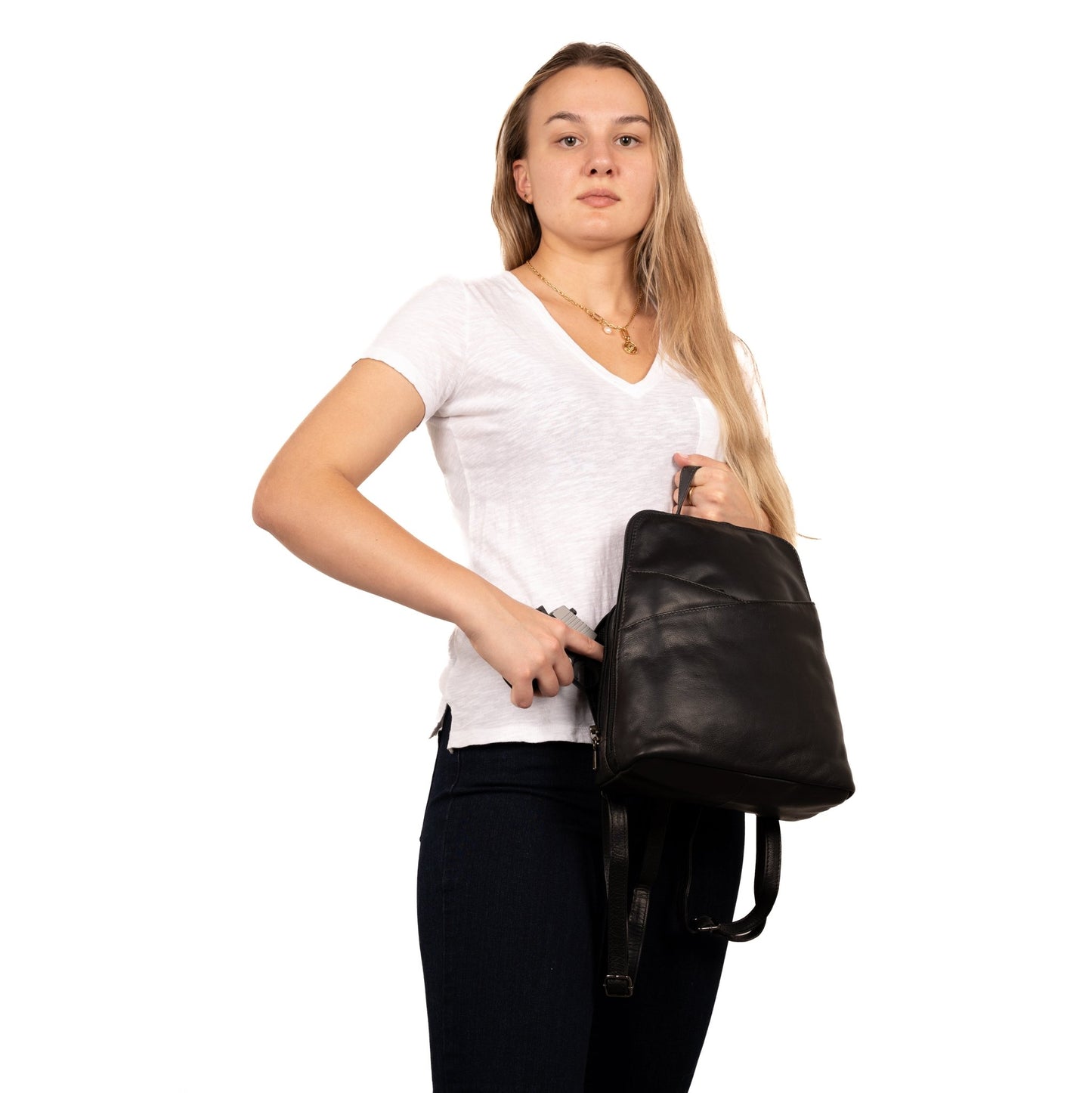 Concealed Carry Jayden Leather Backpack by Lady Conceal - Angler's Pro Tackle & Outdoors