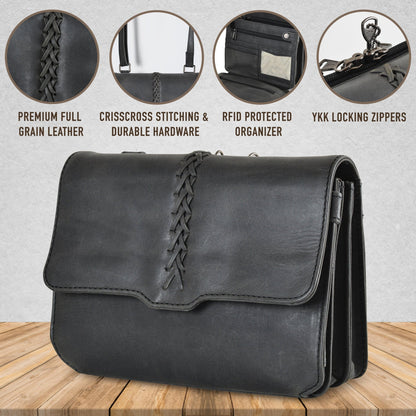 Concealed Carry Jolene Leather Crossbody Organizer by Lady Conceal - Angler's Pro Tackle & Outdoors