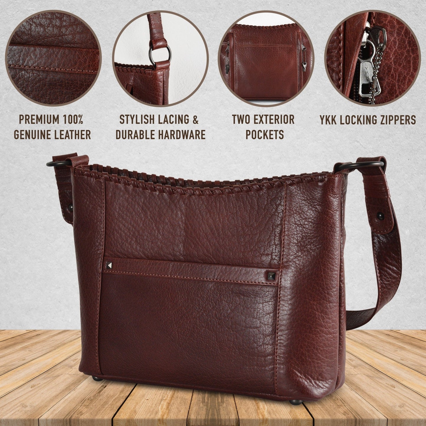 Concealed Carry Juliana Leather Hobo by Lady Conceal - Angler's Pro Tackle & Outdoors