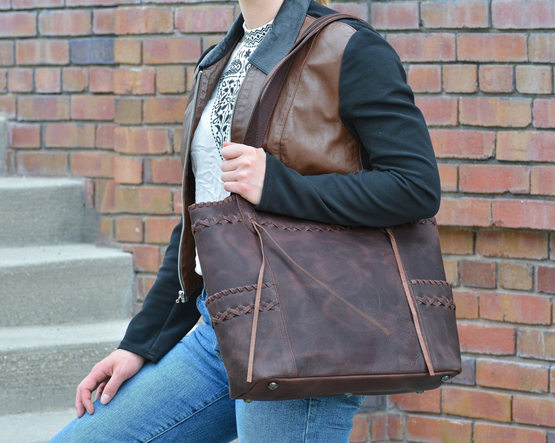 Concealed Carry Kendall Leather Tote by Lady Conceal - Angler's Pro Tackle & Outdoors