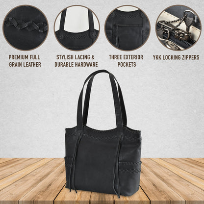 Concealed Carry Kendall Leather Tote by Lady Conceal - Angler's Pro Tackle & Outdoors