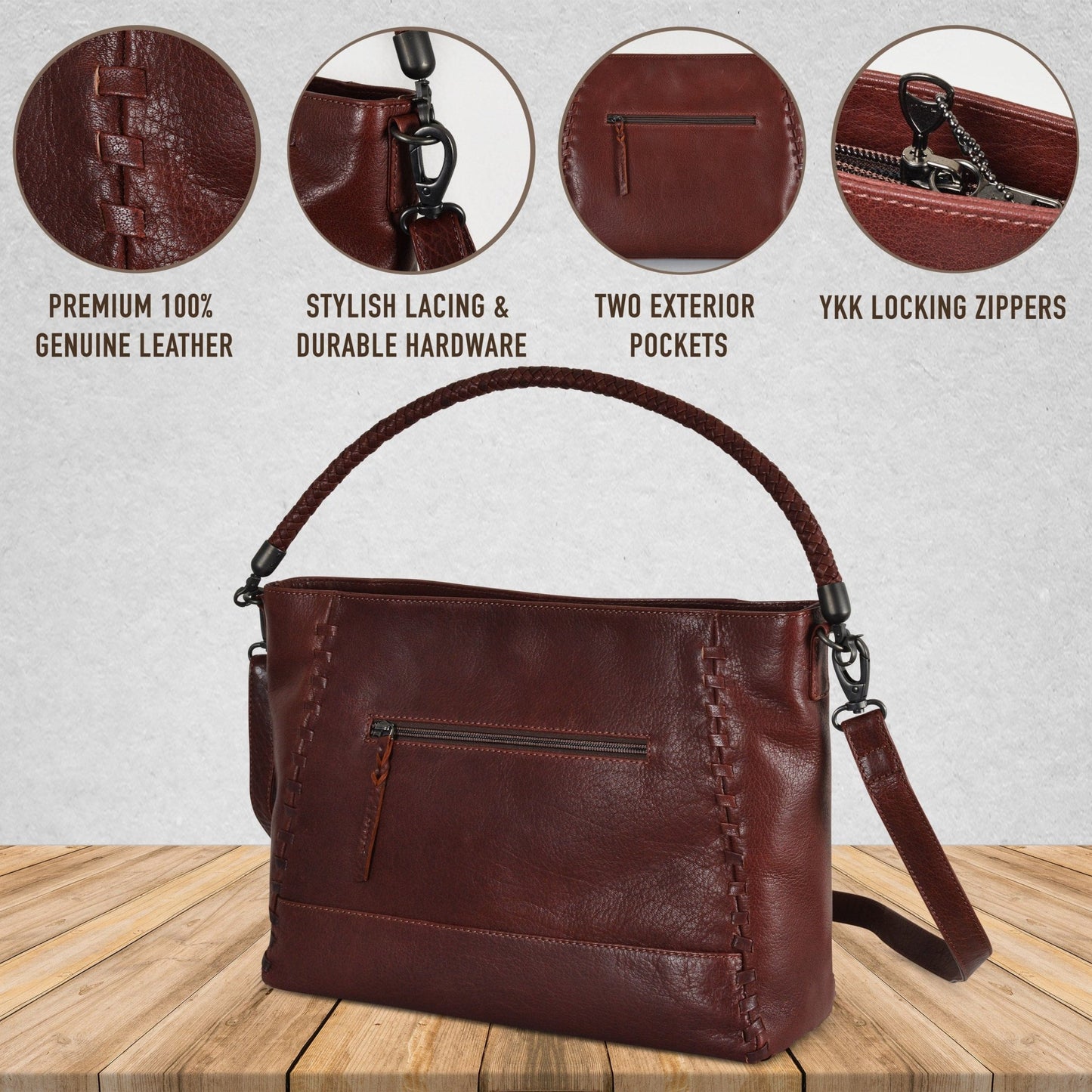 Concealed Carry Lacey Leather Tote by Lady Conceal - Angler's Pro Tackle & Outdoors