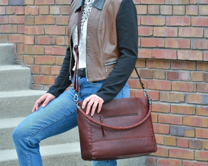 Concealed Carry Lacey Leather Tote by Lady Conceal - Angler's Pro Tackle & Outdoors