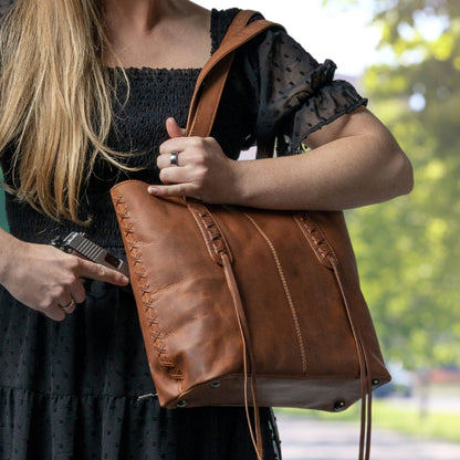 Concealed Carry Norah Leather Tote by Lady Conceal - Angler's Pro Tackle & Outdoors