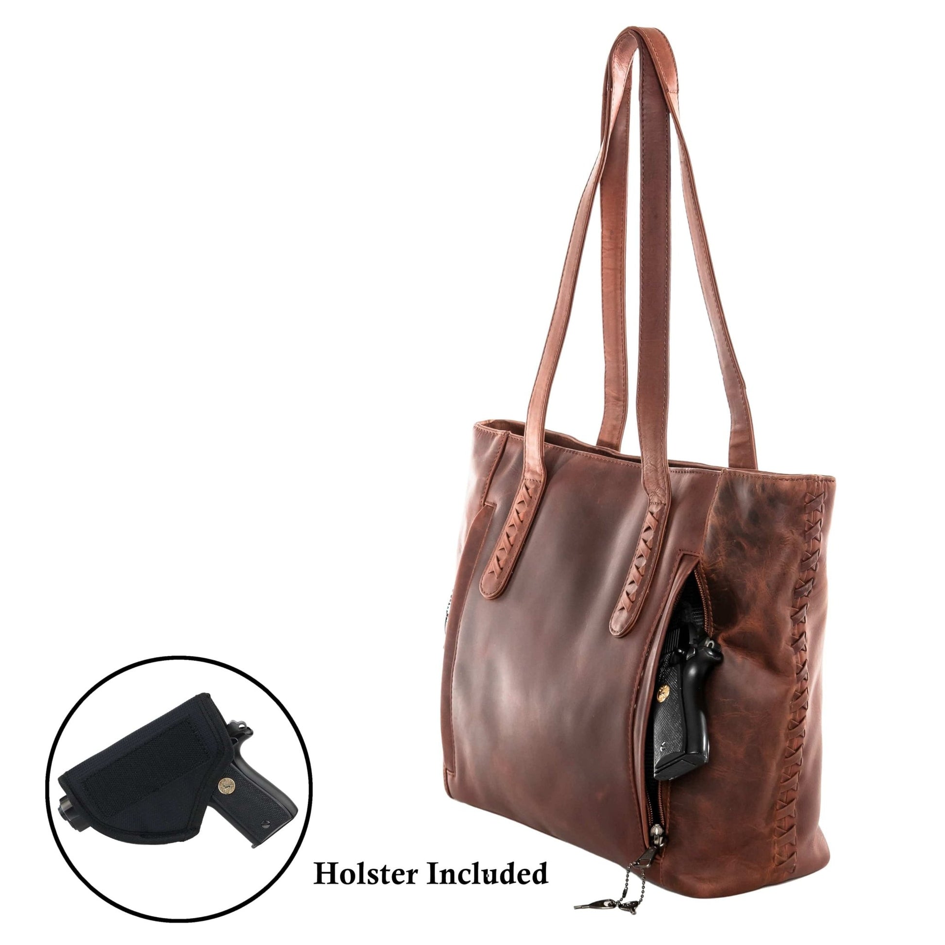 Concealed Carry Norah Leather Tote by Lady Conceal - Angler's Pro Tackle & Outdoors