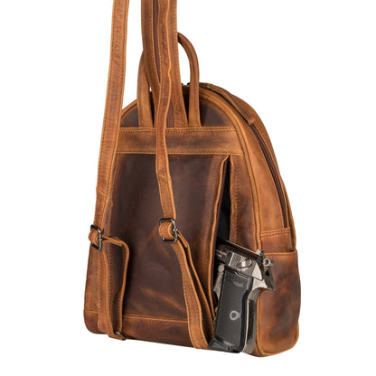 Concealed Carry RFID Daisy Leather Backpack by Lady Conceal - Angler's Pro Tackle & Outdoors