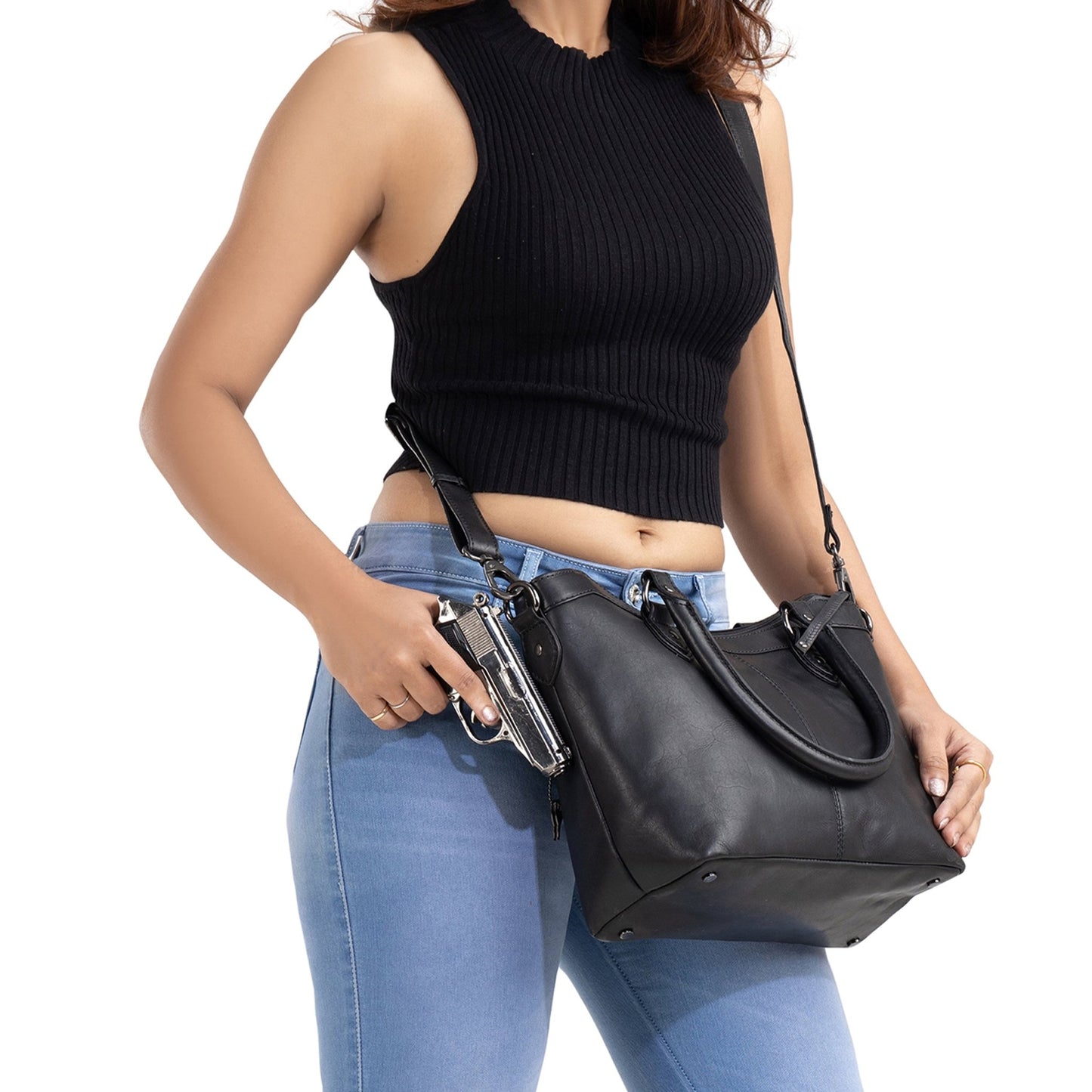 Concealed Carry Sadie Leather Satchel by Lady Conceal - Angler's Pro Tackle & Outdoors