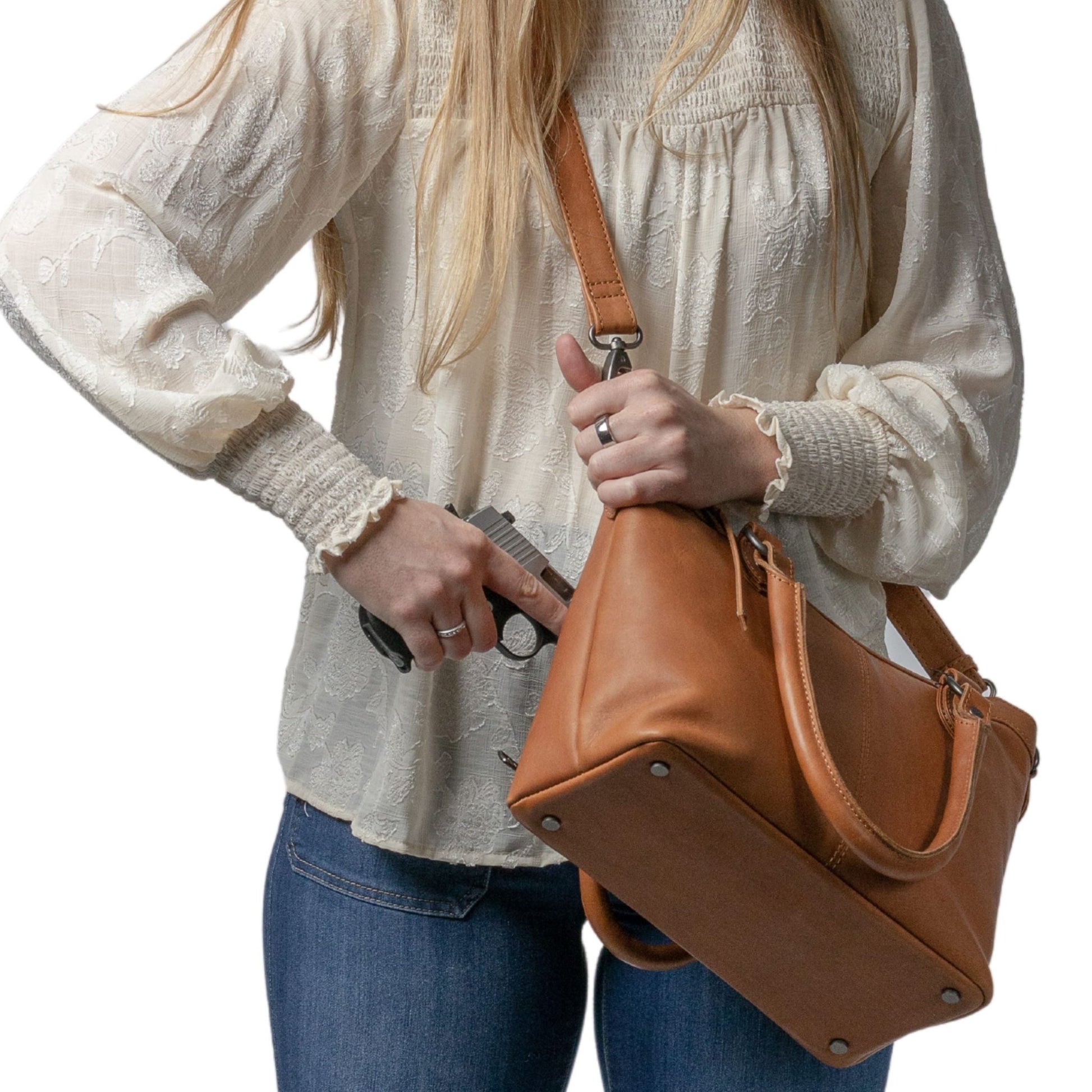 Concealed Carry Sadie Leather Satchel by Lady Conceal - Angler's Pro Tackle & Outdoors