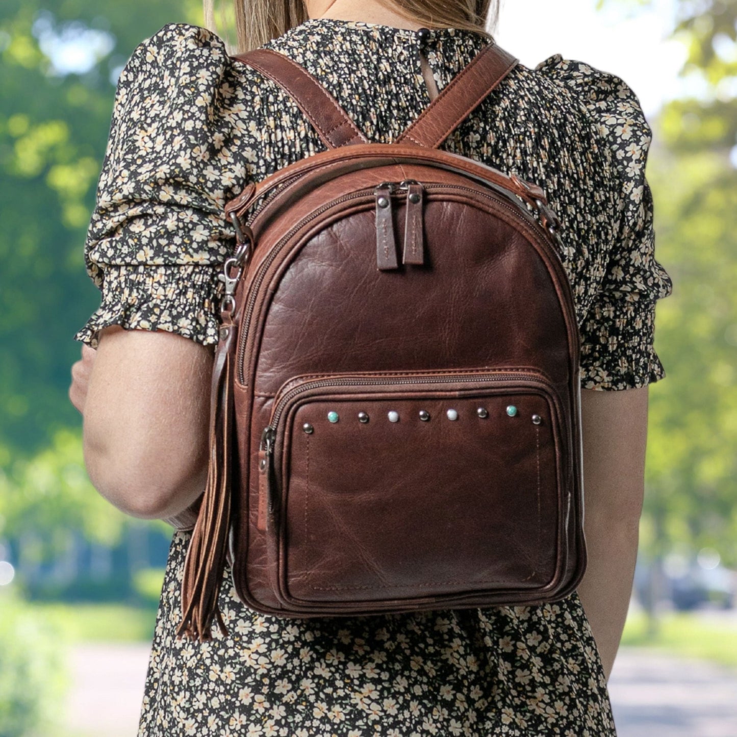 Concealed Carry Sawyer Leather Backpack by Lady Conceal - Angler's Pro Tackle & Outdoors