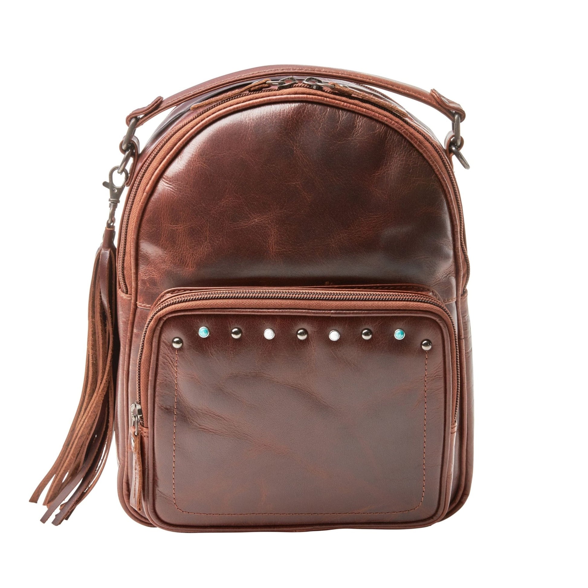 Concealed Carry Sawyer Leather Backpack by Lady Conceal - Angler's Pro Tackle & Outdoors