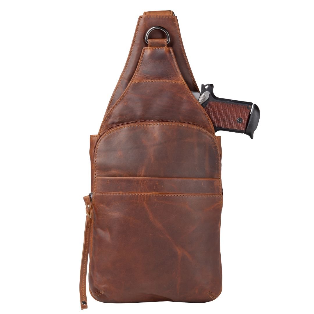 Concealed Carry Unisex Dakota Leather Sling by Lady Conceal - Angler's Pro Tackle & Outdoors