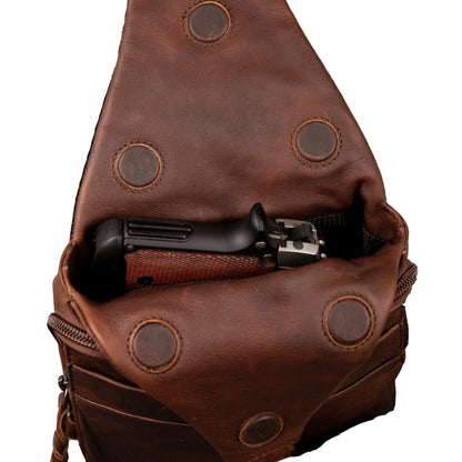 Concealed Carry Unisex Dakota Leather Sling by Lady Conceal - Angler's Pro Tackle & Outdoors