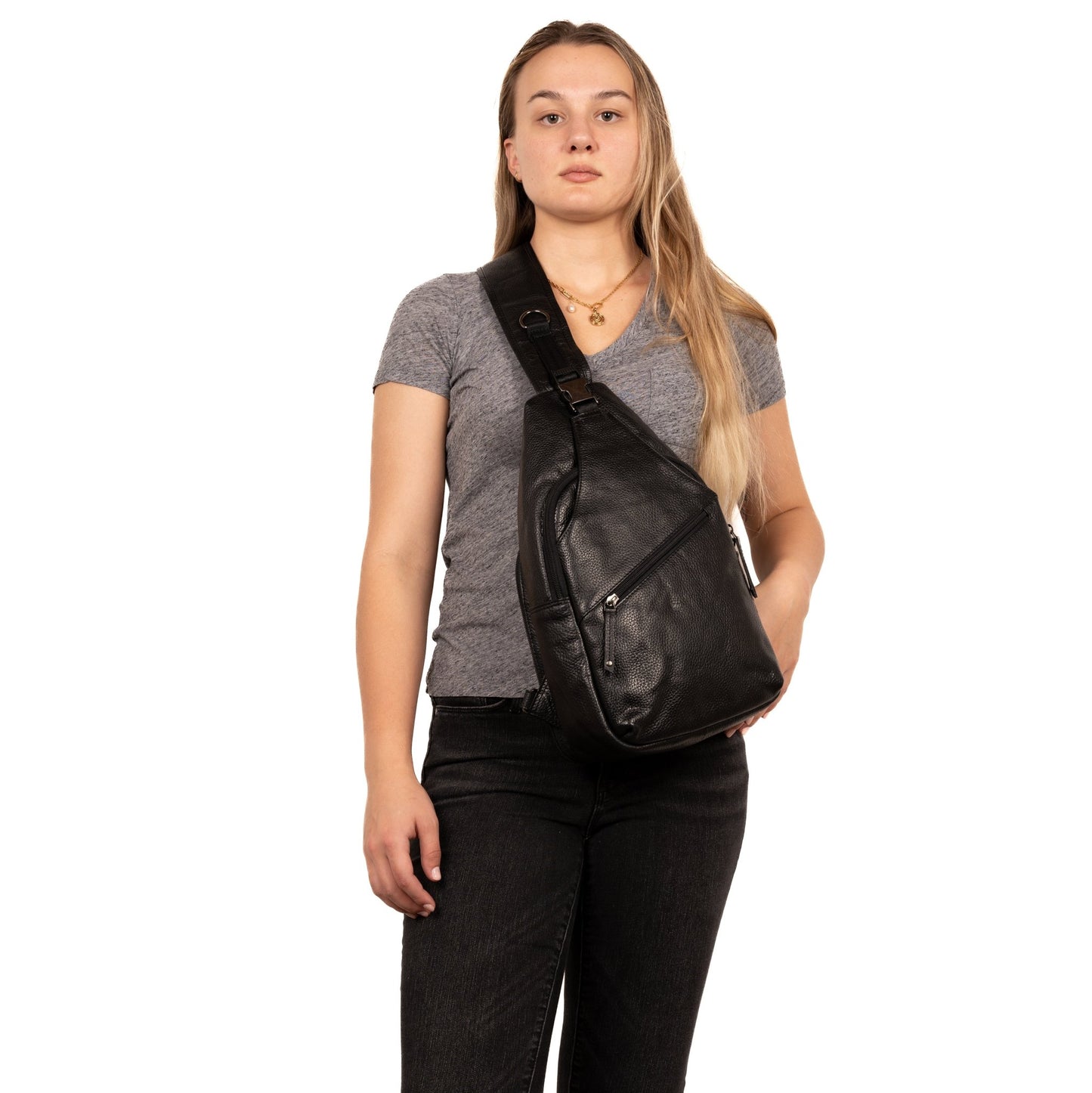 Concealed Carry Unisex Grayson Buffalo Leather Sling by Lady Conceal - Angler's Pro Tackle & Outdoors