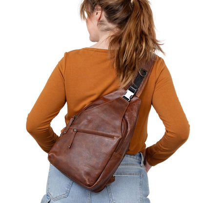 Concealed Carry Unisex Grayson Buffalo Leather Sling by Lady Conceal - Angler's Pro Tackle & Outdoors