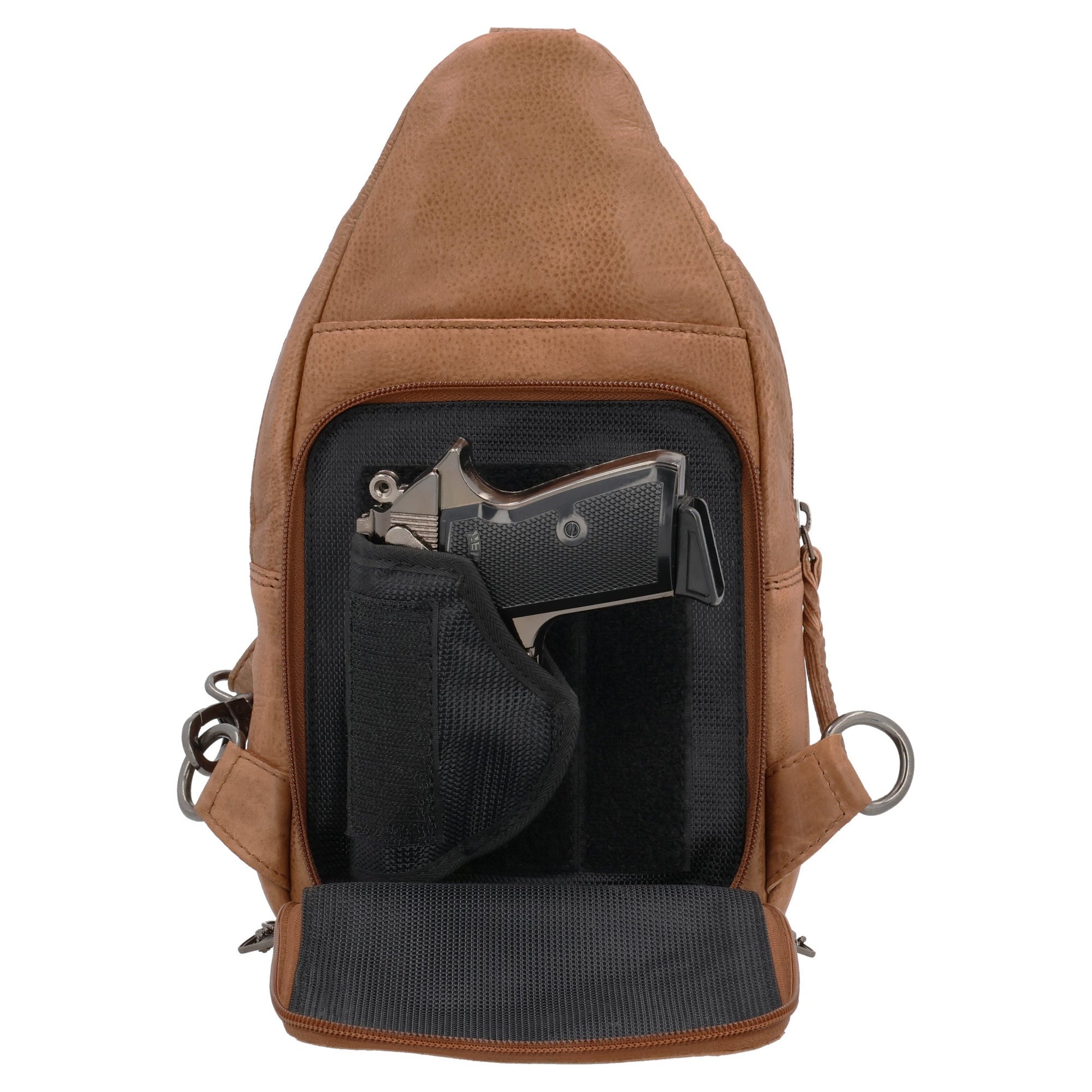Concealed Carry Unisex Taylor Sling Leather Backpack by Lady Conceal - Angler's Pro Tackle & Outdoors