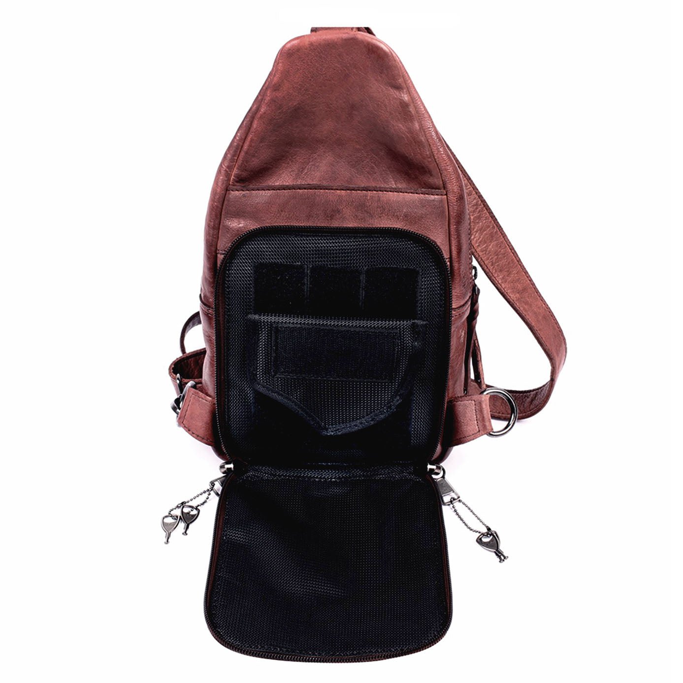Concealed Carry Unisex Taylor Sling Leather Backpack by Lady Conceal - Angler's Pro Tackle & Outdoors