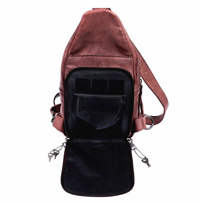 Concealed Carry Unisex Taylor Sling Leather Backpack by Lady Conceal - Angler's Pro Tackle & Outdoors