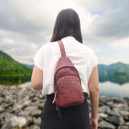 Concealed Carry Unisex Taylor Sling Leather Backpack by Lady Conceal - Angler's Pro Tackle & Outdoors