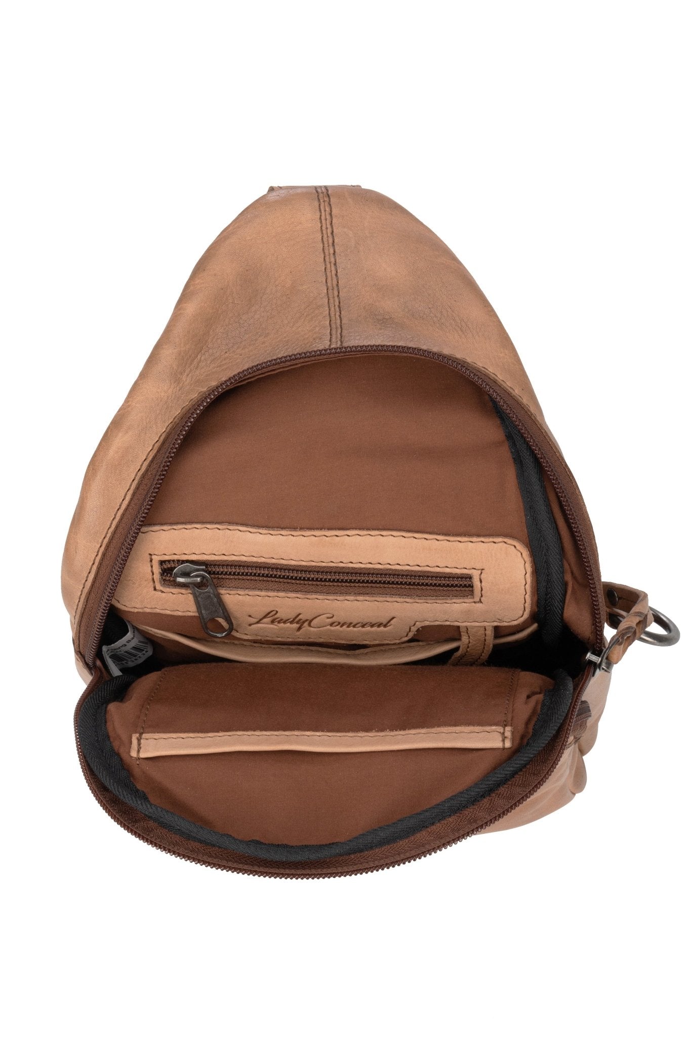 Concealed Carry Unisex Taylor Sling Leather Backpack by Lady Conceal - Angler's Pro Tackle & Outdoors