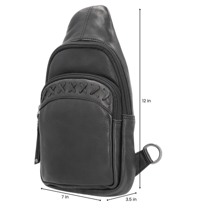 Concealed Carry Unisex Taylor Sling Leather Backpack by Lady Conceal - Angler's Pro Tackle & Outdoors