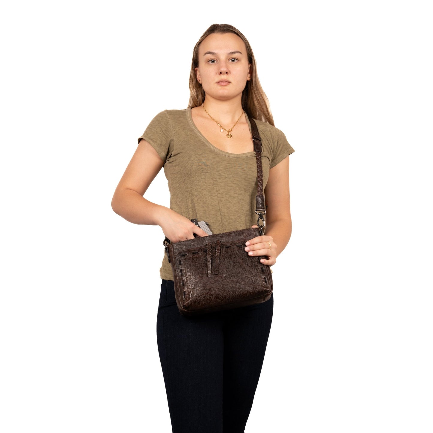 Concealed Carry Zoe Leather Crossbody by Lady Conceal - Angler's Pro Tackle & Outdoors