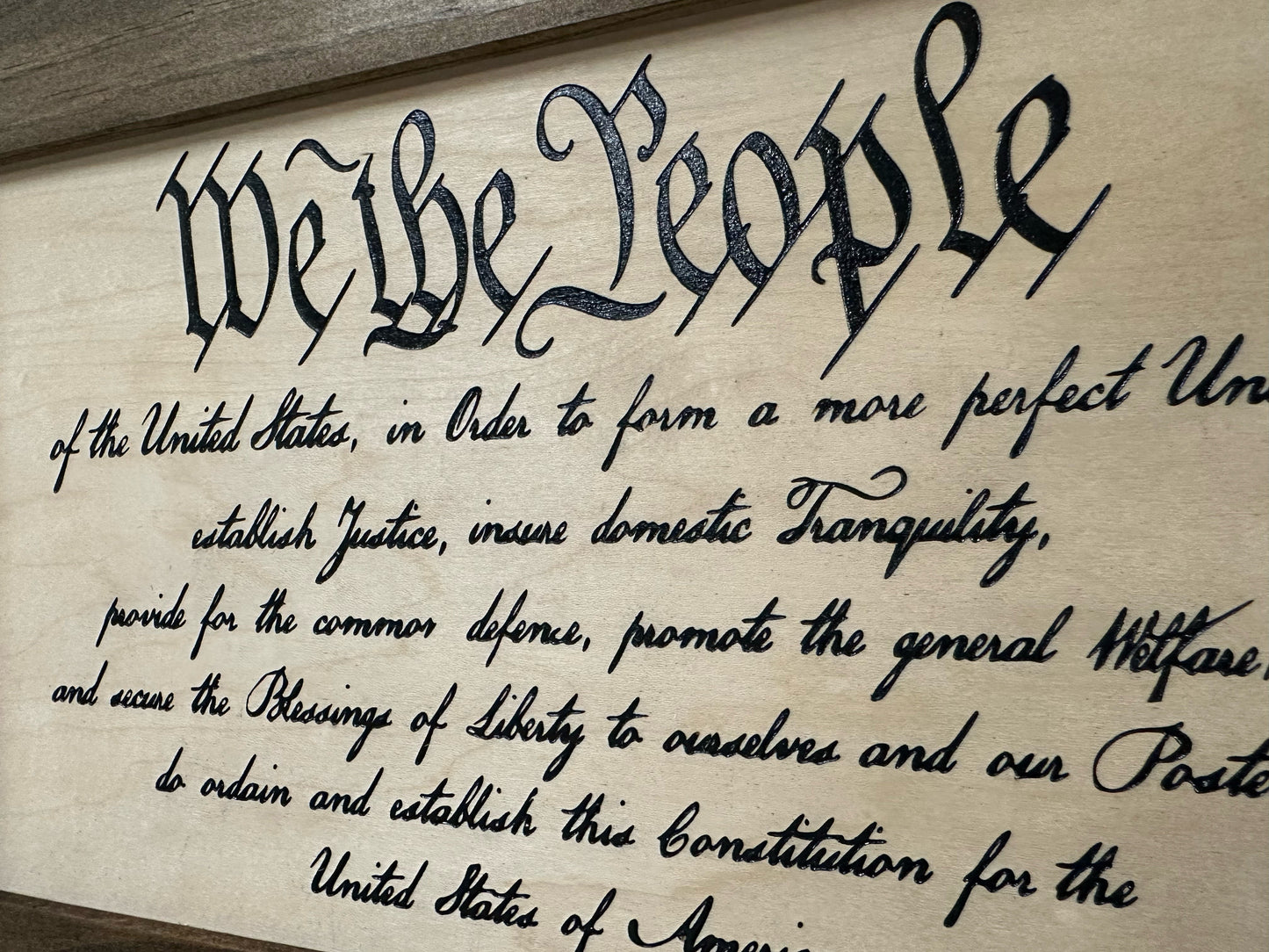 Bellewood Designs - Hidden Gun Storage Cabinet We The People Constitution Preamble