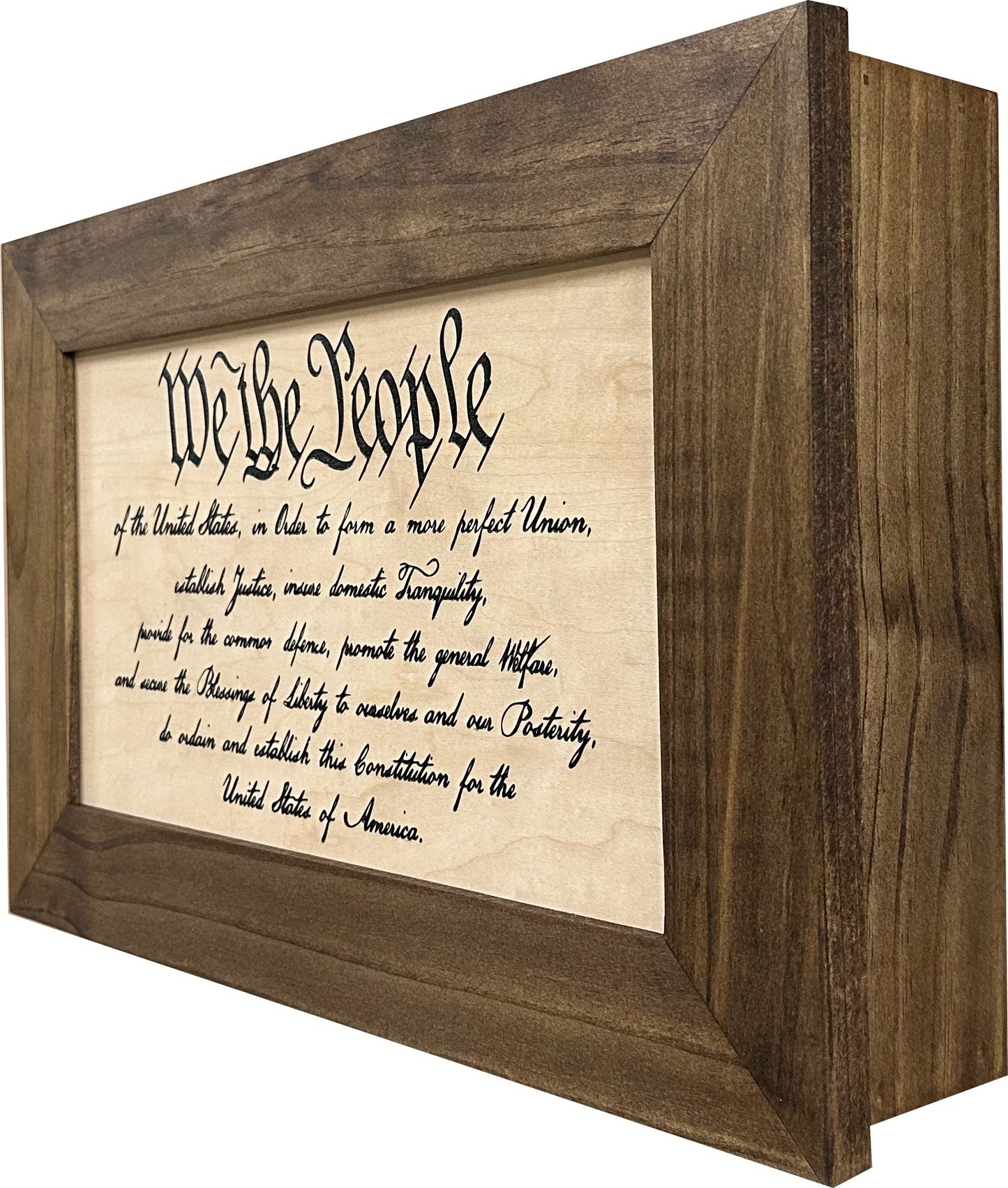 Bellewood Designs - Hidden Gun Storage Cabinet We The People Constitution Preamble