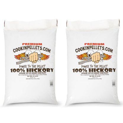 CookinPellets 40 lb Premium Hickory Hardwood Grill Smoker Wood Pellets (2 Pack) - Angler's Pro Tackle & Outdoors