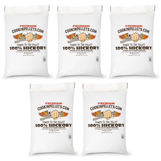 CookinPellets 40 lb Premium Hickory Hardwood Grill Smoker Wood Pellets (5 Pack) - Angler's Pro Tackle & Outdoors