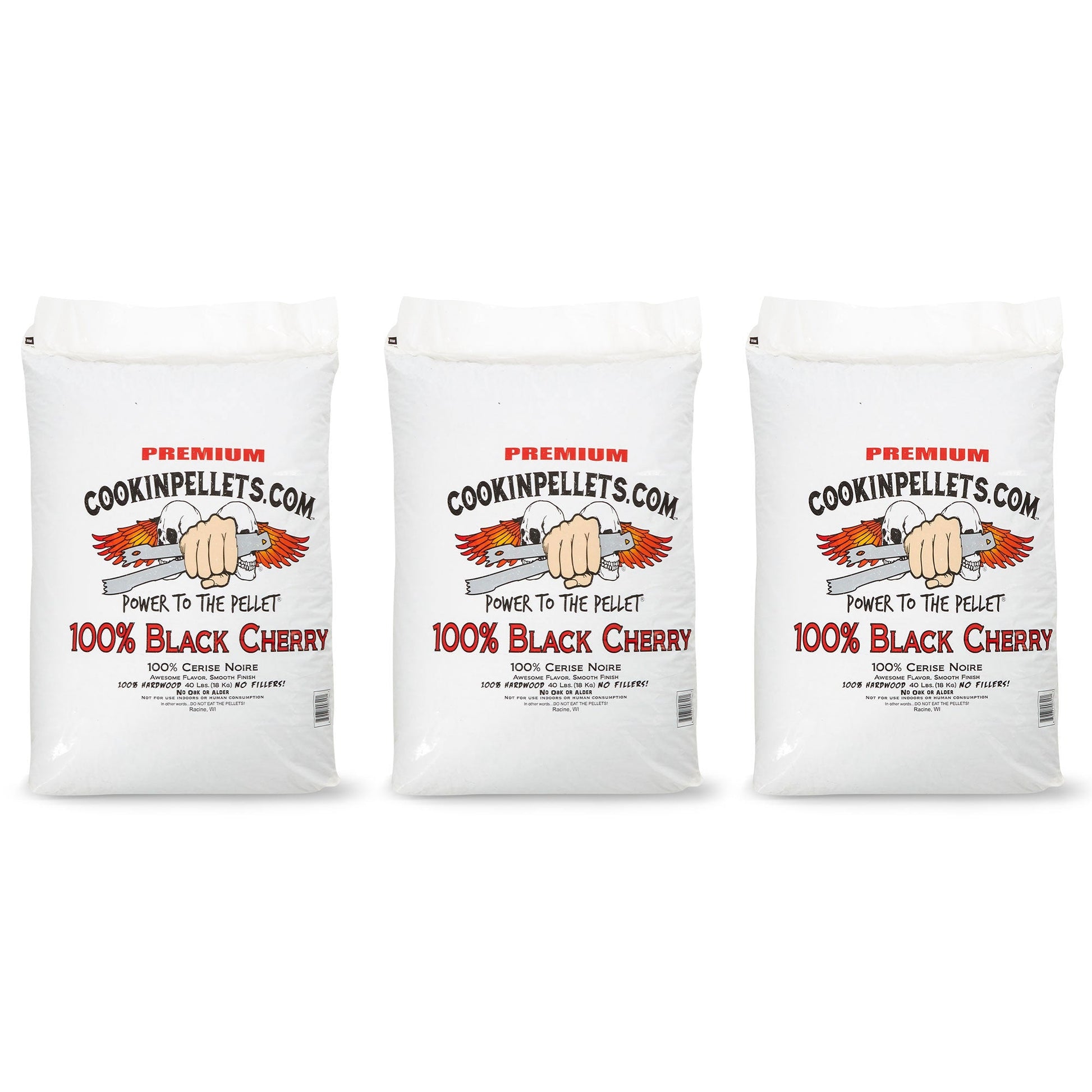 CookinPellets 40 Pound Black Cherry Grill Smoker Hardwood Wood Pellets (3 Pack) - Angler's Pro Tackle & Outdoors