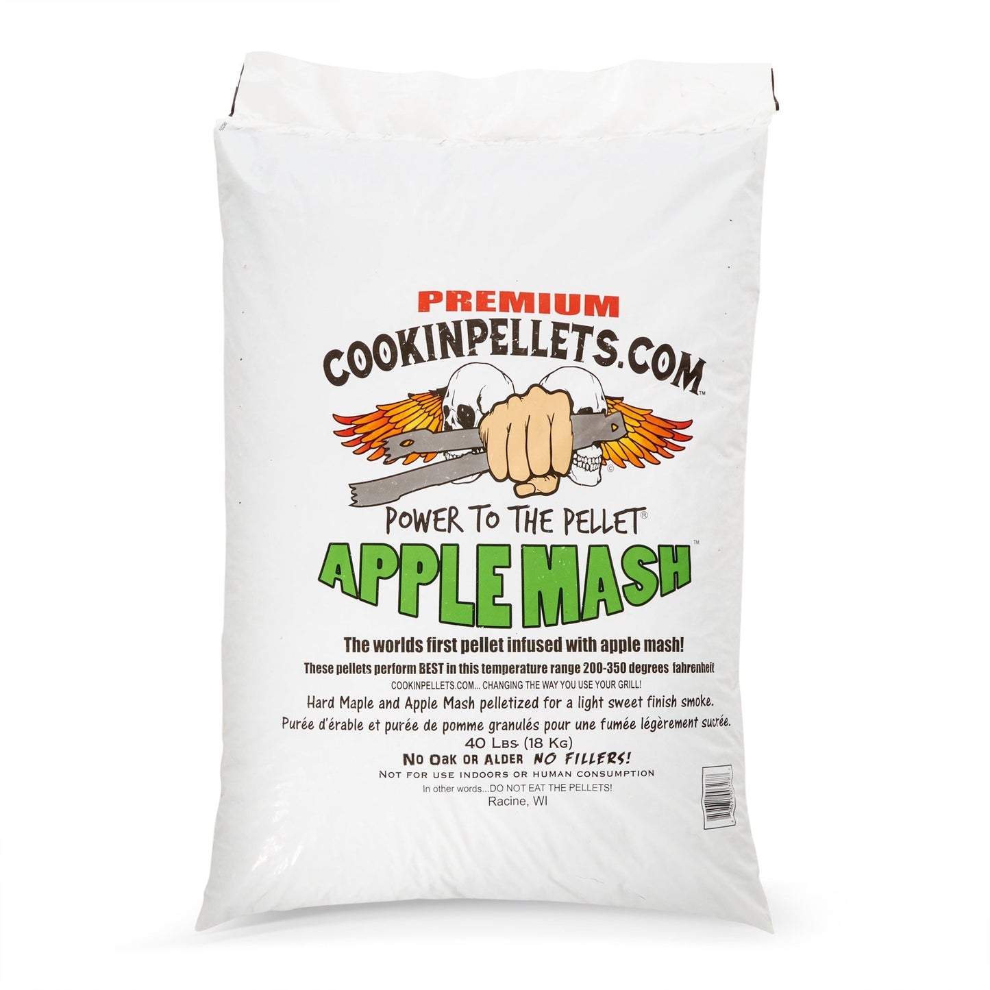 CookinPellets Apple Mash Hard Maple Smoker Smoking Wood Pellets, 40 Pound Bag - Angler's Pro Tackle & Outdoors