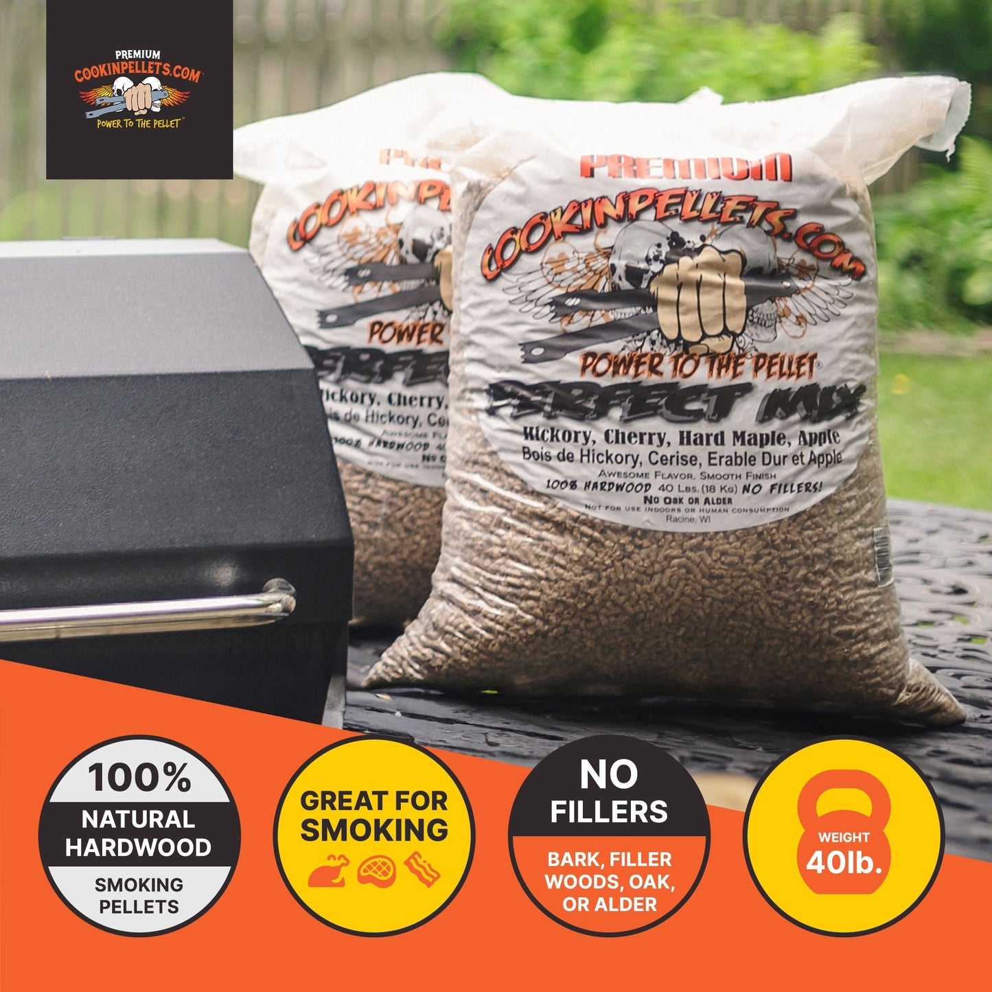 CookinPellets Apple Mash Hard Maple Smoker Smoking Wood Pellets, 40 Pound Bag - Angler's Pro Tackle & Outdoors