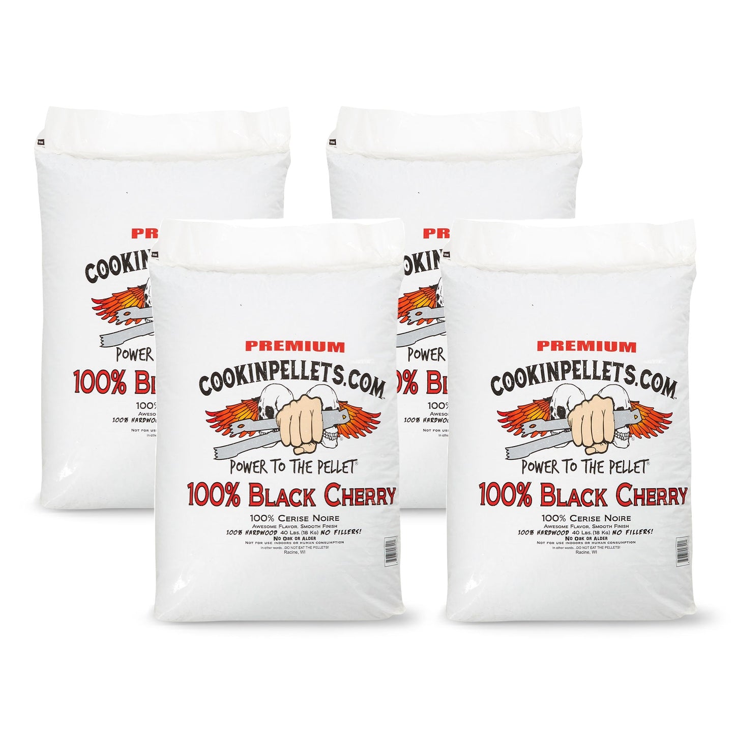 CookinPellets Black Cherry Smoker Hardwood Wood Pellets, 40 Pound Bag (4 Pack) - Angler's Pro Tackle & Outdoors